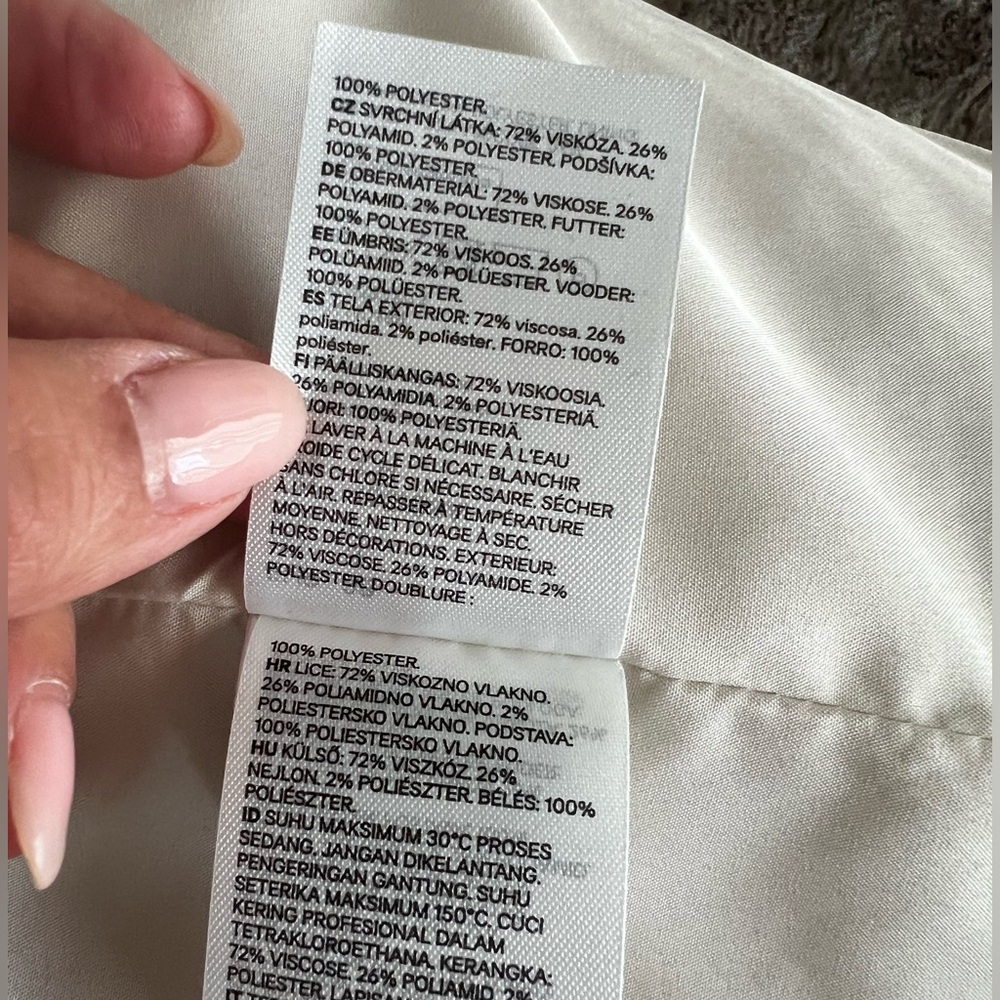 H&M Cream Double-Breasted Blazer Linen blend - Picture 9 of 9
